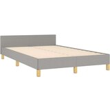vidaXL Posteljni okvir z vzglavjem svetlo siv 120x190 cm tkanina | Shoptok.si