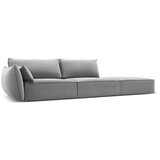 Mazzini Sofas Svetlo siva žametna sedežna garnitura levi kot 264 cm Vanda – | Shoptok.si