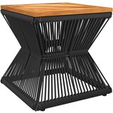  Stolić sa žičanom bazom crni 38x38x38 cm masivno drvo bagrema | shoptok.hr