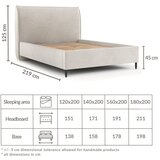 Maison de Rêve Krem tapecirani bračni krevet s prostorom za odlaganje s podnicom 180x200 cm Shell – | shoptok.hr