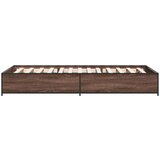vidaXL Okvir za krevet smeđi hrast 90x190 cm konstruirano drvo i metal | shoptok.hr