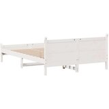 vidaXL Posteljni okvir brez vzmetnice bel 140x200 cm trdna borovina | Shoptok.si
