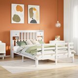 vidaXL Knjižna postelja brez vzmetnice bela 140x200 cm trdna borovina | Shoptok.si