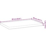 Stolna ploča 60 x 50 x 4 cm pravokutna od masivnog drva bagrema | shoptok.hr