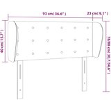 Uzglavlje s ušima tamnosivo 93x23x78/88 cm baršunasto | shoptok.hr