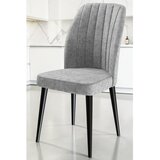 Hanah home set trpezarijskih stolica Etra 8 kom, siva tkanina Jerry, crne drvene noge | Eponuda.com