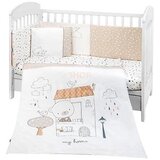  Set posteljine za krevetac sa ogradicom My Teddy, Braon-beli Cene