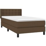  Box spring postelja z vzmetnico temno rjava 80x200 cm blago, (20846828) | Shoptok.si