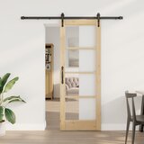 vidaXL Drsna vrata z opremo 73.5x198.5 cm iz trdnega borovega lesa, Notranja vrata s steklom 'ORKDAL'73.5x198.5x4 cm iz trdnega borovega lesa Cene