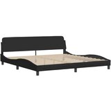  Okvir kreveta s LED svjetlima crni 200 x 200 cm od tkanine | shoptok.hr