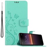 Cadorabo Sony Xperia 10 II in klasično srebrno - ovitek v cvetličnem dizajnu z magnetnim zapiranjem, stoječo funkcijo in režami za kartice, (20860133) | Shoptok.si