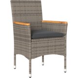 vidaXL set za blagovanje s 7 dijelova s jastučićima sivi polirattan, vrtni stol crni 160x80x73 cm kaljeno staklo | shoptok.hr