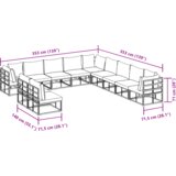 vidaXL Sjedeća garnitura za vrt 11 pcs Crna 70 x 70 x 32 cm Aluminij | shoptok.hr