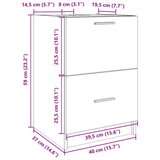 Ormarić za umivaonik boja dimljenog hrasta 40x37x59 cm drveni | shoptok.hr