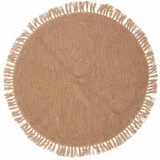 Bloomingville Vuneni okrugli tepih u prirodnoj boji ø 110 cm Lenea -