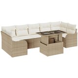 vidaXL Set od 8 komada vrtne sofe s jastučićima bež poli ratan, 2-sjedalna vrtna sofa s jastučićima bež poli ratan Cijene
