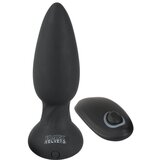 Black Velvets Black Velvet - radijsko voden, vrtljiv analni vibrator s kroglicami, ki ga je mogoče polniti (črn) | Shoptok.si
