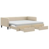  Dnevni krevet na razvlačenje s ladicama krem 90x200 cm tkanina | shoptok.hr