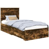  Krevetna konstrukcija s ladicama Dimljeni hrast 100 x 200 cm | shoptok.hr