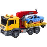  za igro šleper s kranom za transport avtomobilov + avto - rumena/modra | Shoptok.si