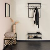 Spinder Design Črn kovinski stenski obešalnik s polico Rizzoli – | Shoptok.si