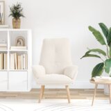 vidaXL Udobna Fotelja Krem Plišasta Tkanina | shoptok.hr