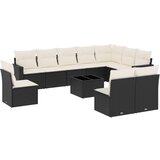  11-dijelni set vrtnih sofa od poliratana s jastucima crni | shoptok.hr
