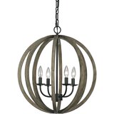 Elstead Lighting Elstead Allier Stropna svetilka s 4 lučmi v obliki krogle, temen les, starinsko železo, E14, (22098696) | Shoptok.si