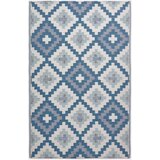HOMESCAPES Mia Aztec modra preproga za zunanjo uporabo, 150x240 cm, (20744770) | Shoptok.si