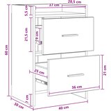 vidaXL Posteljne mize 2 pcs Betonsko siva 40 x 30 x 60 cm, (5000247354) | Shoptok.si