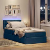  LED krevet za pohranu s madracem Plava 90 x 200 cm Tkanina | shoptok.hr