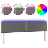 Maison Chic led posteljno vzglavje - vzglavna omarica - nočna omarica sivo 180x5x78/88 cm umetno usnje, (21712449) | Shoptok.si