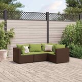 Maison Chic Seti vrtnega pohištva - Vrtna garnitura - Vrtni pohištvo set 4-delna z blazinami rjav poli ratan, (21820040) | Shoptok.si