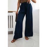 Kesi Włoski Muslin pants with a wide leg navy blue | Shoptok.si