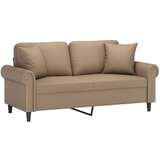  Dvosjed s ukrasnim jastucima boja cappuccina 140cm umjetna koža | shoptok.hr