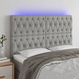 vidaXL LED uzglavlje svjetlosivo 160x7x118/128 cm od tkanine Cijene