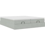 vidaXL Otomanski posteljni okvir z vzmetnicami siv 180x200cm žamet | Shoptok.si