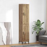 vidaXL Visok predalnik Umetni hrast 69,5 x 34 x 180 cm Konstruiran les | Shoptok.si