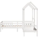  Set kreveta i klupe s krovom bijeli 80 x 200 cm borovina | shoptok.hr