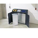 eurokraft pro Omara za zbiranje surovin, prostornina 4 x 50 l, svetlo siva RAL 7035 | Shoptok.si