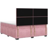  Boxspring krevet s madracem Ružičasta 200 x 200 cm Baršun | shoptok.hr