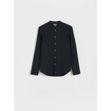 Reserved srajca slim fit s pokončnim ovratnikom - črna Cene