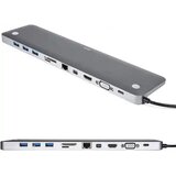Kettz Adapter Tip C 11/1 4K HDMI/VGA/USBx3/AUX/SD/TF/USB-C/PD/Lan KT-1101G Cene