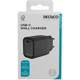 Deltaco Kućni punjač USB-C, 1x USB-C PD, 20 W, CRNI Slike