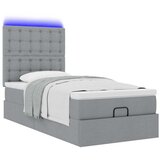  Otomanski okvir kreveta s madraca svijetlosivi 90x190cm tkanine | shoptok.hr