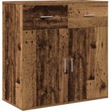 vidaXL Strani šal s predalom s polico Stari les 79 x 38 x 80 cm Konstruiran les | Shoptok.si