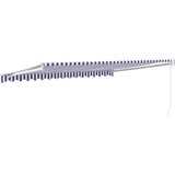 Tenda na uvlačenje plavo-bijela 4 x 3 m od tkanine i aluminija | shoptok.hr