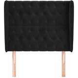  Uzglavlje s ušima crno 93x23x118/128 cm baršunasto | shoptok.hr