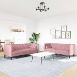  Chesterfield garnitura s jastucima, 2 dijela, ružičasti baršun | shoptok.hr