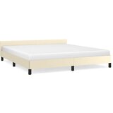 Maison Chic Posteljni okvir - Dvoposteljna postelja - Zakonska postelja z vzglavjem brez vzmetnice krem 180x200 cm, (21694429) | Shoptok.si